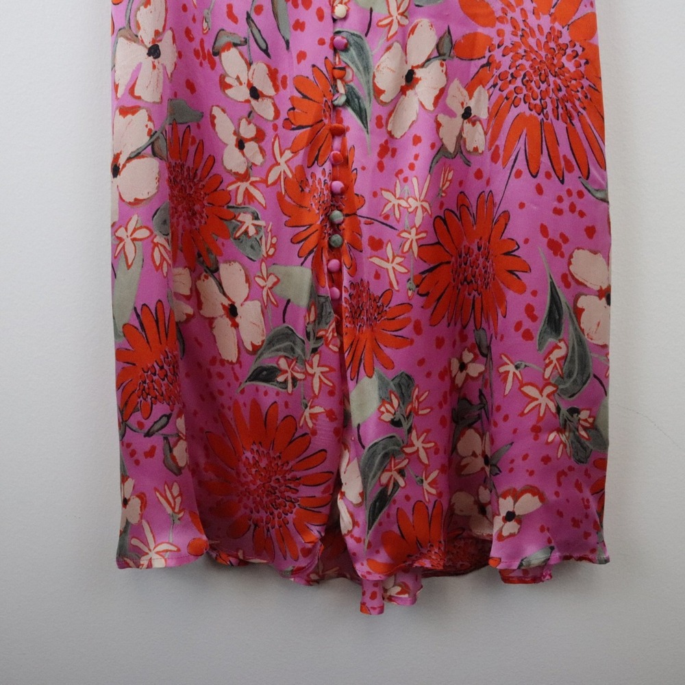 NEW Sezane Sola Dress 34 US 2 Silk Floral Pink - Picture 6 of 11